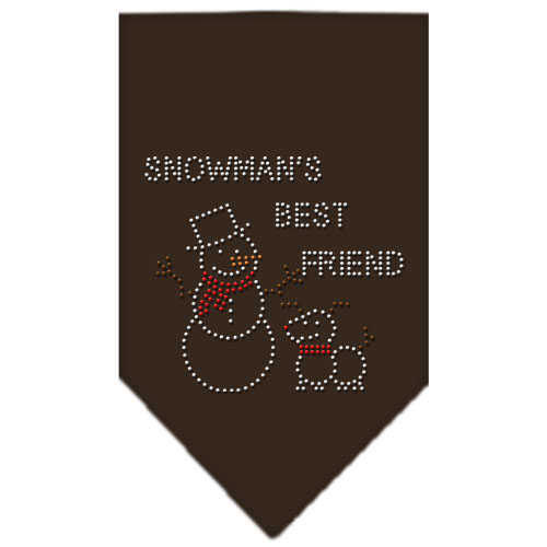 Snowman's Best Friend Rhinestone Bandana Cocoa Large